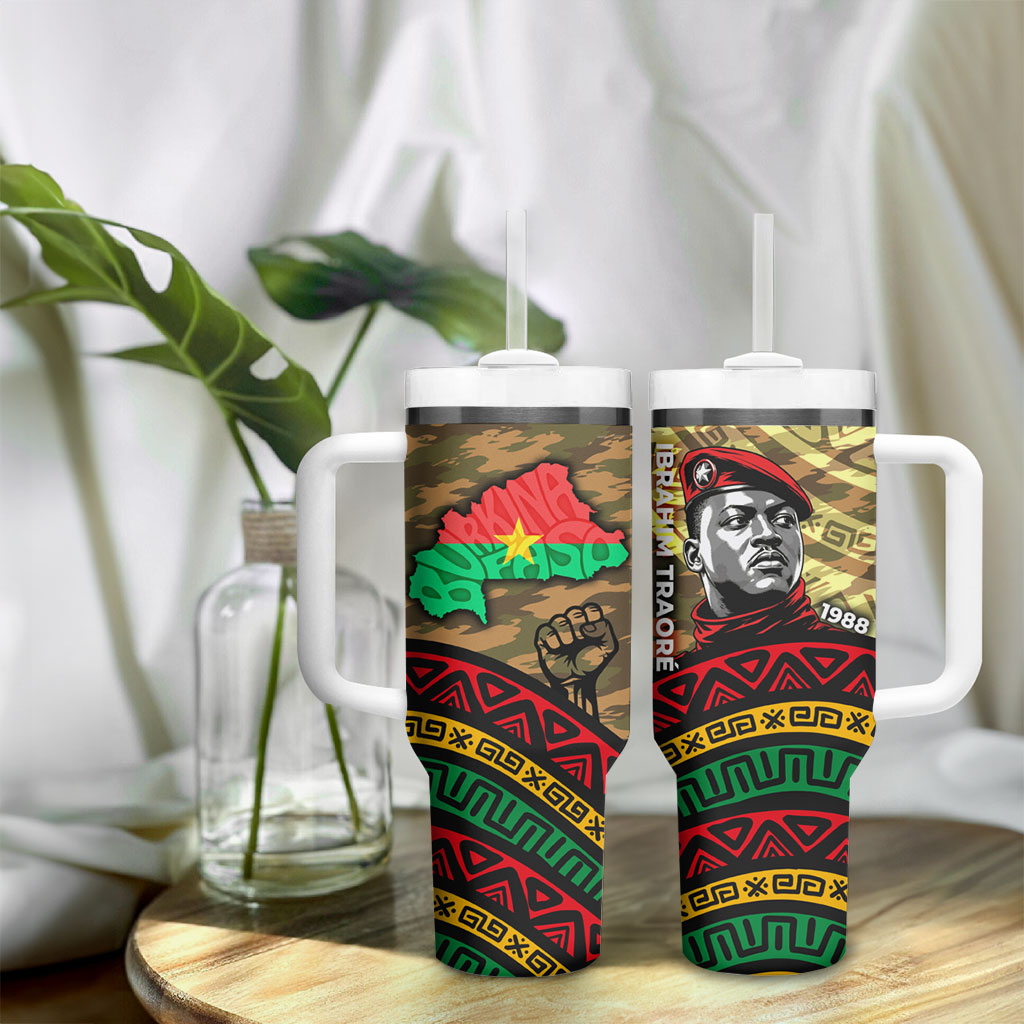 Ibrahim Traore Burkina Faso Tumbler With Handle West African Revolutionary Art