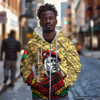 Ibrahim Traore Burkina Faso Zip Hoodie West African Revolutionary Art