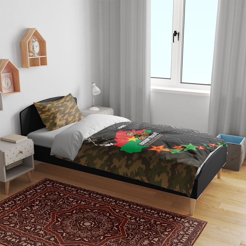 Ibrahim Traore Burkina Faso Make Africa Great Again Bedding Set West African Patriotic Military Tribal Patterns