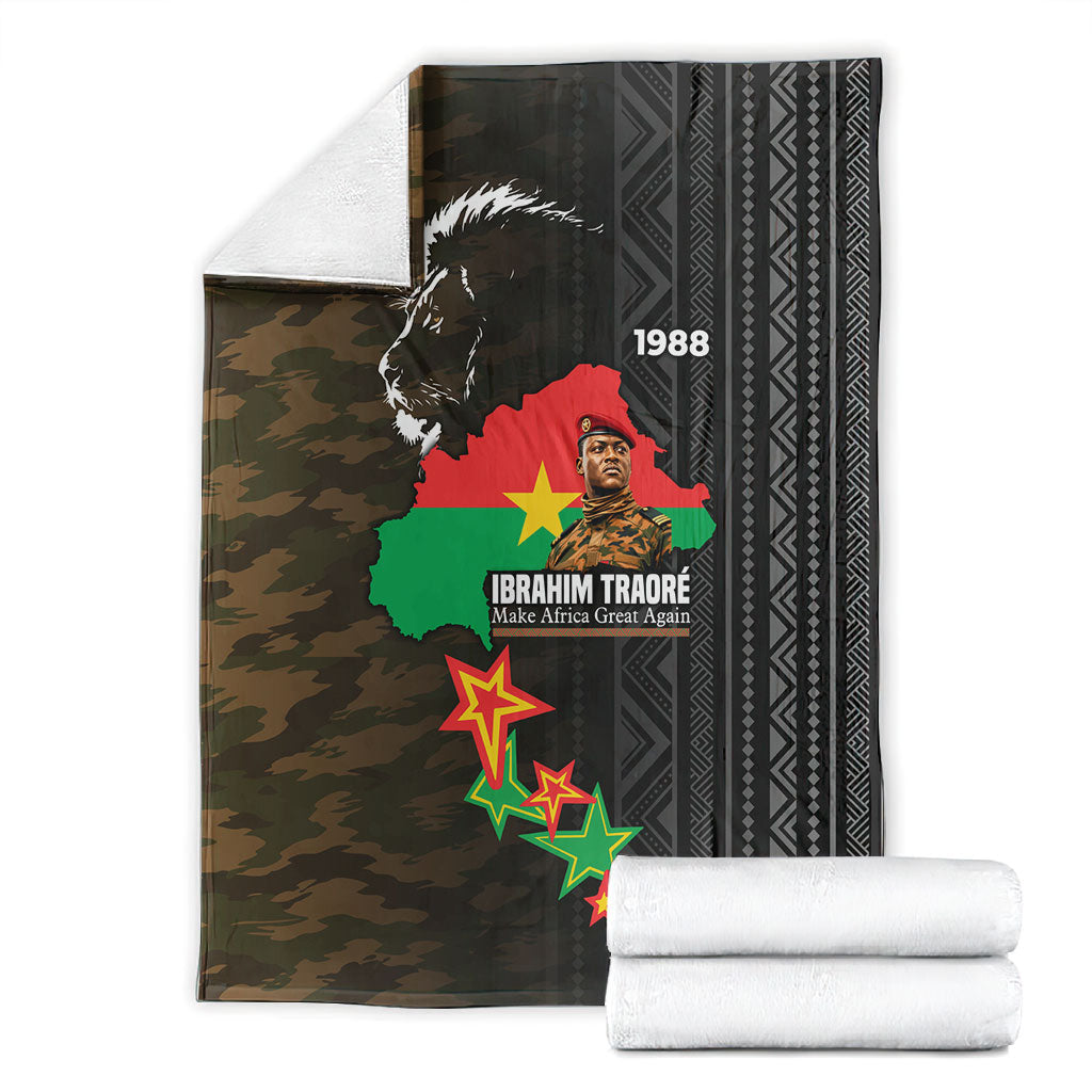 Ibrahim Traore Burkina Faso Make Africa Great Again Blanket West African Patriotic Military Tribal Patterns