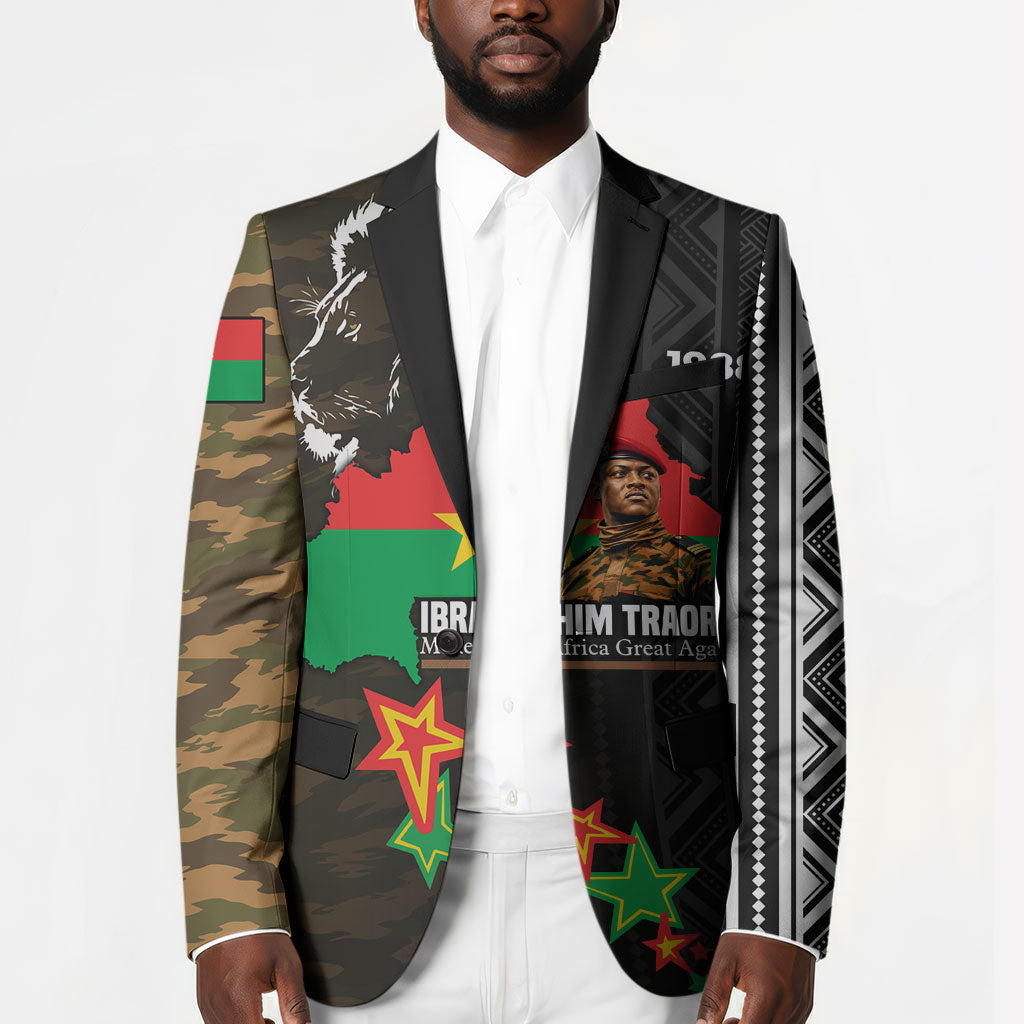Ibrahim Traore Burkina Faso Make Africa Great Again Blazer West African Patriotic Military Tribal Patterns
