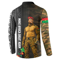 Ibrahim Traore Burkina Faso Make Africa Great Again Button Sweatshirt West African Patriotic Military Tribal Patterns