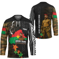 Ibrahim Traore Burkina Faso Make Africa Great Again Hockey Jersey West African Patriotic Military Tribal Patterns