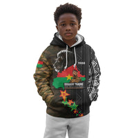 Ibrahim Traore Burkina Faso Make Africa Great Again Kid Hoodie West African Patriotic Military Tribal Patterns