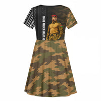 Ibrahim Traore Burkina Faso Make Africa Great Again Kid Short Sleeve Dress West African Patriotic Military Tribal Patterns