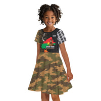 Ibrahim Traore Burkina Faso Make Africa Great Again Kid Short Sleeve Dress West African Patriotic Military Tribal Patterns