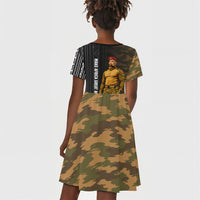 Ibrahim Traore Burkina Faso Make Africa Great Again Kid Short Sleeve Dress West African Patriotic Military Tribal Patterns