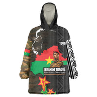 Ibrahim Traore Burkina Faso Make Africa Great Again Kid Wearable Blanket Hoodie West African Patriotic Military Tribal Patterns