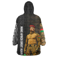 Ibrahim Traore Burkina Faso Make Africa Great Again Kid Wearable Blanket Hoodie West African Patriotic Military Tribal Patterns