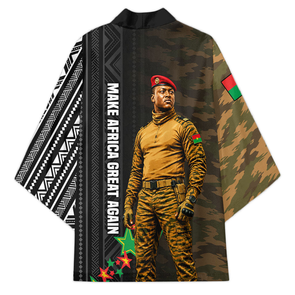Ibrahim Traore Burkina Faso Make Africa Great Again Kimono West African Patriotic Military Tribal Patterns