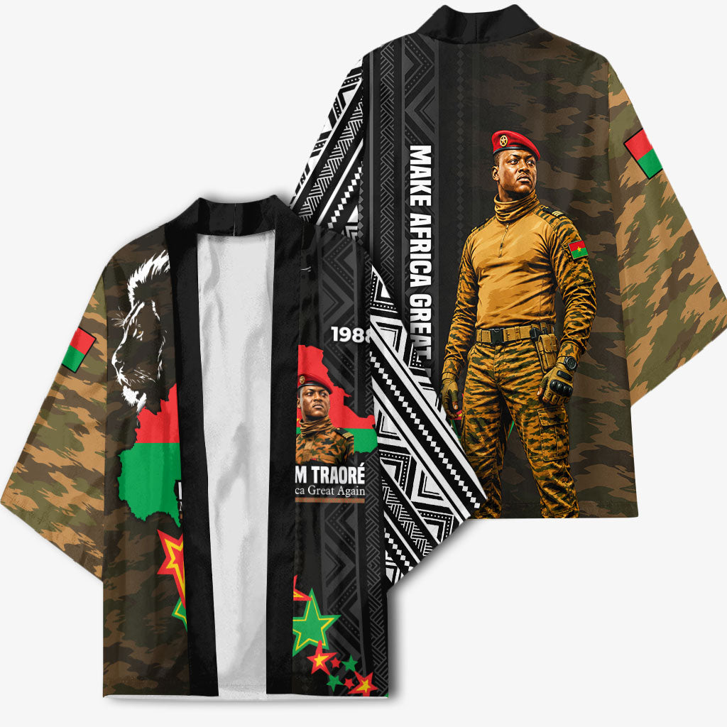 Ibrahim Traore Burkina Faso Make Africa Great Again Kimono West African Patriotic Military Tribal Patterns