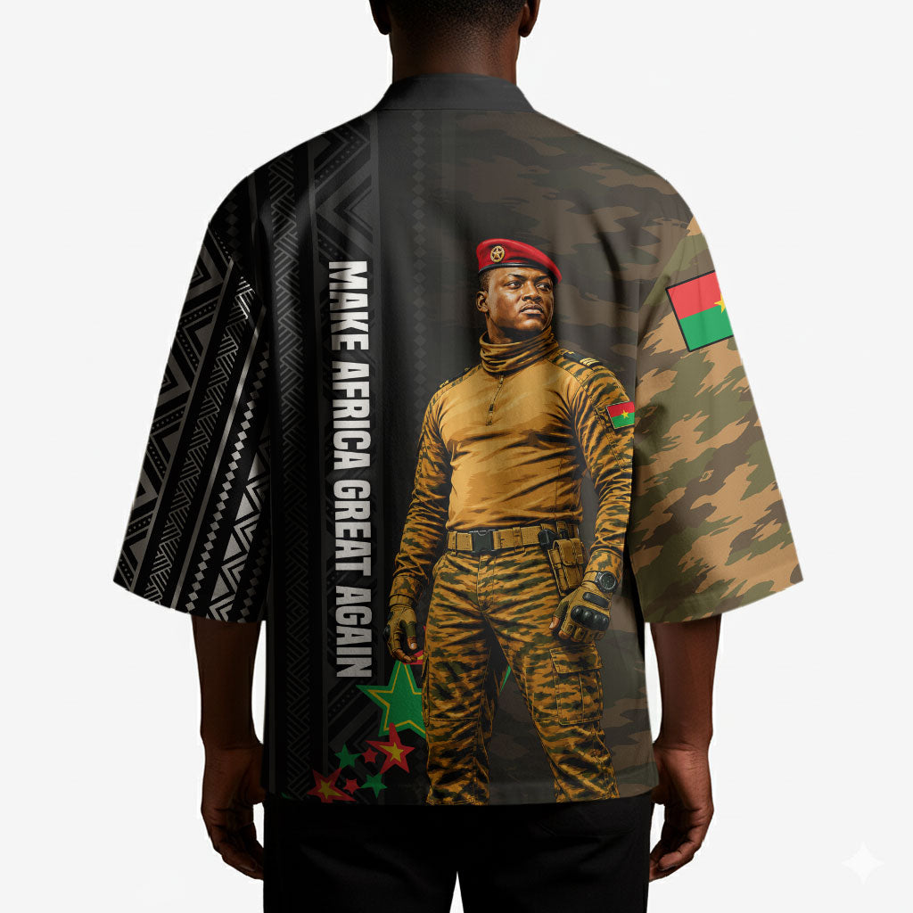 Ibrahim Traore Burkina Faso Make Africa Great Again Kimono West African Patriotic Military Tribal Patterns