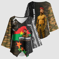 Ibrahim Traore Burkina Faso Make Africa Great Again Kimono Sleeve Blouse West African Patriotic Military Tribal Patterns
