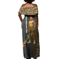 Ibrahim Traore Burkina Faso Make Africa Great Again Off Shoulder Maxi Dress West African Patriotic Military Tribal Patterns