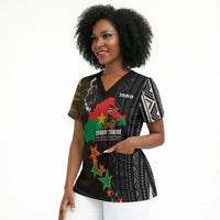 Ibrahim Traore Burkina Faso Make Africa Great Again Scrub Top West African Patriotic Military Tribal Patterns