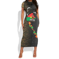 Ibrahim Traore Burkina Faso Make Africa Great Again Short Sleeve Bodycon Dress West African Patriotic Military Tribal Patterns