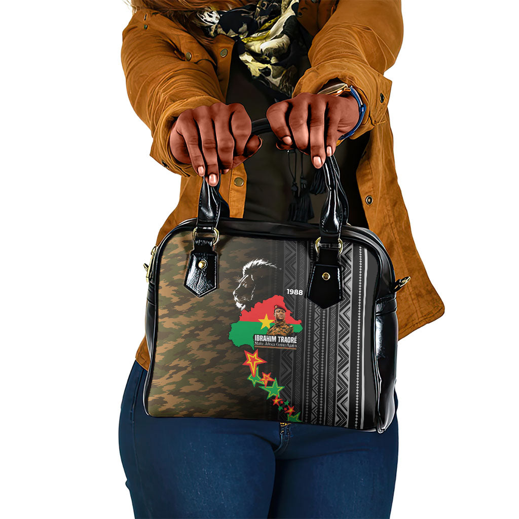 Ibrahim Traore Burkina Faso Make Africa Great Again Shoulder Handbag West African Patriotic Military Tribal Patterns