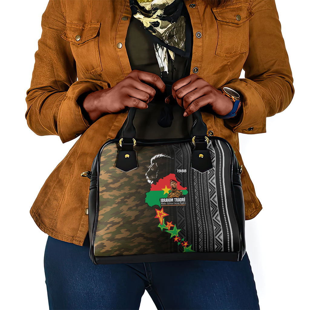 Ibrahim Traore Burkina Faso Make Africa Great Again Shoulder Handbag West African Patriotic Military Tribal Patterns