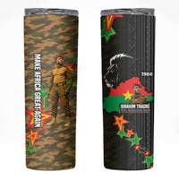 Ibrahim Traore Burkina Faso Make Africa Great Again Skinny Tumbler West African Patriotic Military Tribal Patterns