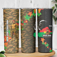 Ibrahim Traore Burkina Faso Make Africa Great Again Skinny Tumbler West African Patriotic Military Tribal Patterns