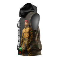 Ibrahim Traore Burkina Faso Make Africa Great Again Sleeveless Hoodie West African Patriotic Military Tribal Patterns
