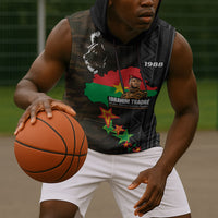 Ibrahim Traore Burkina Faso Make Africa Great Again Sleeveless Hoodie West African Patriotic Military Tribal Patterns