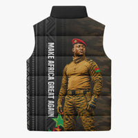Ibrahim Traore Burkina Faso Make Africa Great Again Sleeveless Puffer Jacket West African Patriotic Military Tribal Patterns