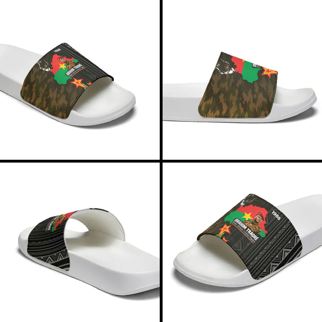 Ibrahim Traore Burkina Faso Make Africa Great Again Slide Sandals West African Patriotic Military Tribal Patterns