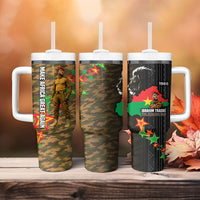 Ibrahim Traore Burkina Faso Make Africa Great Again Tumbler With Handle West African Patriotic Military Tribal Patterns