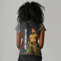 Ibrahim Traore Burkina Faso Make Africa Great Again Women V-Neck T-Shirt West African Patriotic Military Tribal Patterns