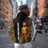 Ibrahim Traore Burkina Faso Make Africa Great Again Zip Hoodie West African Patriotic Military Tribal Patterns
