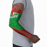 Ibrahim Traore Burkina Faso Fearless Leadership Arm Sleeves West African Tribal Pattern And Patriotic Camo Art