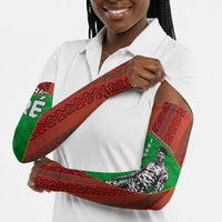 Ibrahim Traore Burkina Faso Fearless Leadership Arm Sleeves West African Tribal Pattern And Patriotic Camo Art