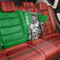 Ibrahim Traore Burkina Faso Fearless Leadership Back Car Seat Cover West African Tribal Pattern And Patriotic Camo Art