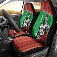Ibrahim Traore Burkina Faso Fearless Leadership Car Seat Cover West African Tribal Pattern And Patriotic Camo Art