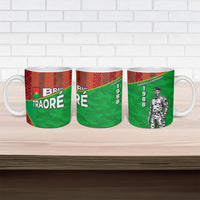 Ibrahim Traore Burkina Faso Fearless Leadership Ceramic Mug West African Tribal Pattern And Patriotic Camo Art