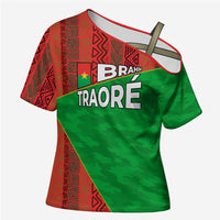 Ibrahim Traore Burkina Faso Fearless Leadership Cross Shoulder Shirt West African Tribal Pattern And Patriotic Camo Art