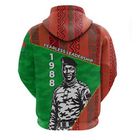 Ibrahim Traore Burkina Faso Fearless Leadership Hoodie West African Tribal Pattern And Patriotic Camo Art