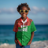 Ibrahim Traore Burkina Faso Fearless Leadership Kid Hawaiian Shirt West African Tribal Pattern And Patriotic Camo Art