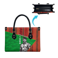 Ibrahim Traore Burkina Faso Fearless Leadership Leather Bag West African Tribal Pattern And Patriotic Camo Art