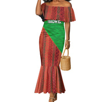 Ibrahim Traore Burkina Faso Fearless Leadership Mermaid Dress West African Tribal Pattern And Patriotic Camo Art