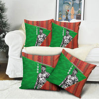 Ibrahim Traore Burkina Faso Fearless Leadership Pillow Cover West African Tribal Pattern And Patriotic Camo Art