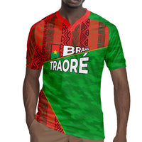 Ibrahim Traore Burkina Faso Fearless Leadership Rugby Jersey West African Tribal Pattern And Patriotic Camo Art