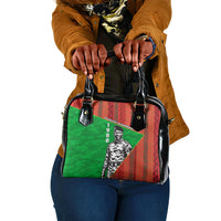 Ibrahim Traore Burkina Faso Fearless Leadership Shoulder Handbag West African Tribal Pattern And Patriotic Camo Art