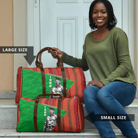 Ibrahim Traore Burkina Faso Fearless Leadership Travel Bag West African Tribal Pattern And Patriotic Camo Art