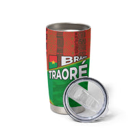 Ibrahim Traore Burkina Faso Fearless Leadership Tumbler Cup West African Tribal Pattern And Patriotic Camo Art