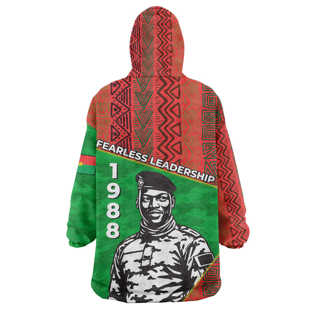 Ibrahim Traore Burkina Faso Fearless Leadership Wearable Blanket Hoodie West African Tribal Pattern And Patriotic Camo Art
