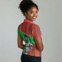 Ibrahim Traore Burkina Faso Fearless Leadership Women Polo Shirt West African Tribal Pattern And Patriotic Camo Art