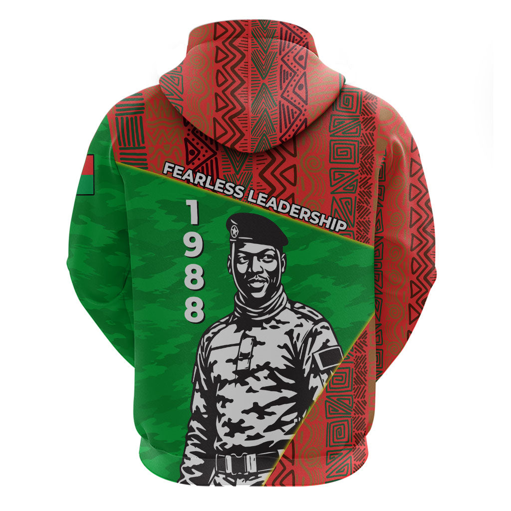 Ibrahim Traore Burkina Faso Fearless Leadership Zip Hoodie West African Tribal Pattern And Patriotic Camo Art