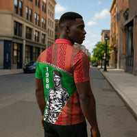Ibrahim Traore Burkina Faso Fearless Leadership Zipper Polo Shirt West African Tribal Pattern And Patriotic Camo Art